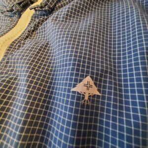 LRG Men's Blue Graph Check Windbreaker Jacket Fisherman Gorpcore Outdoor Large